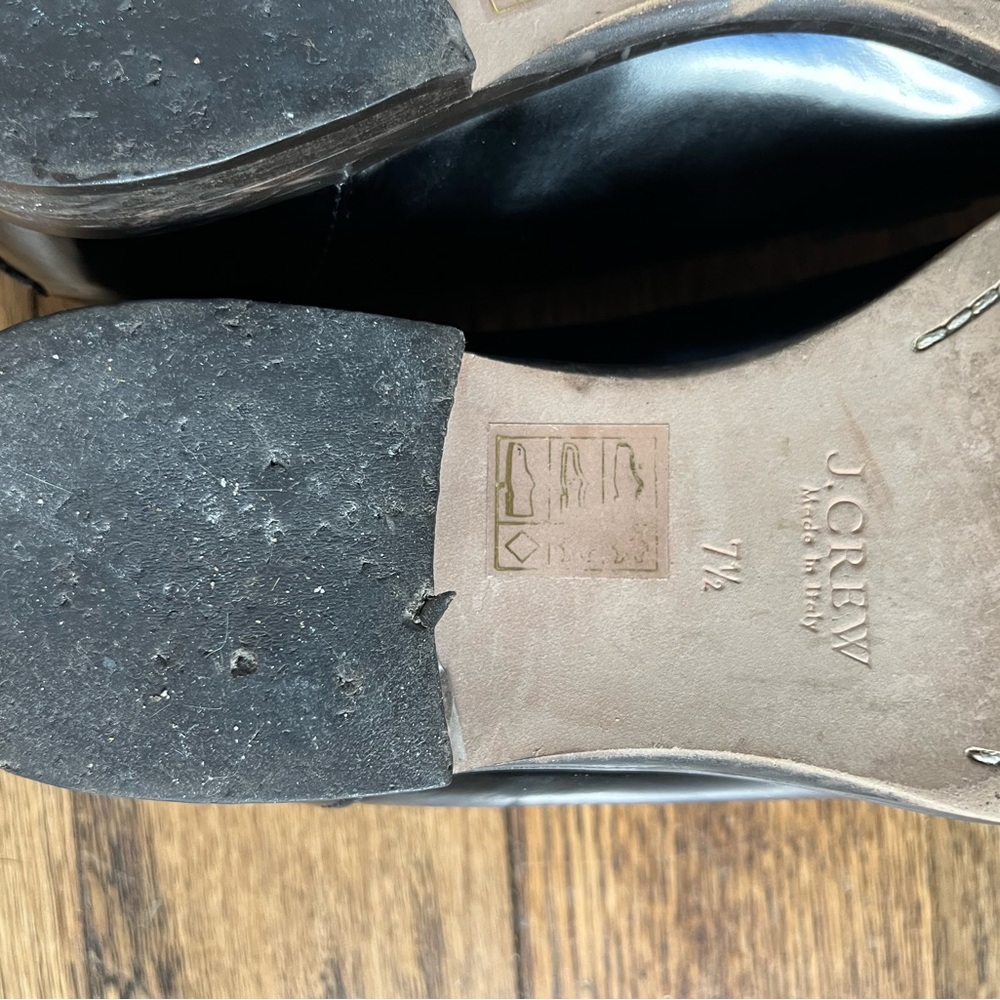J Crew Black Leather Tassel Loafers ~ Sz 7.5 - Picture 12 of 16
